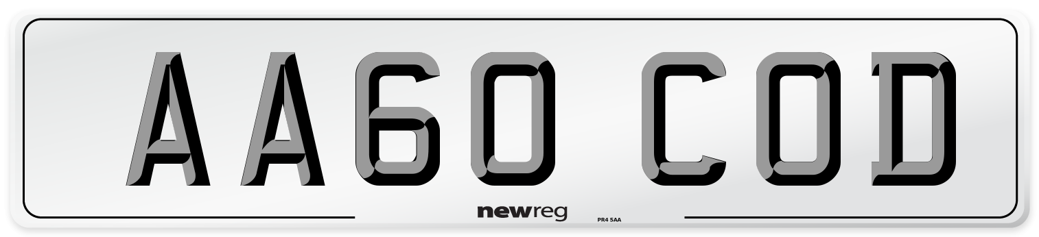 AA60 COD Number Plate from New Reg